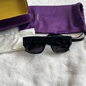 Gucci Black Square Unisex Sunglasses GG1262S